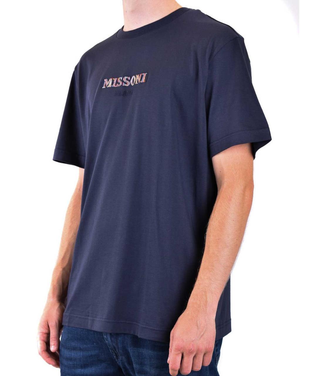 MISSONI Темно-синяя хлопковая футболка, фото 4