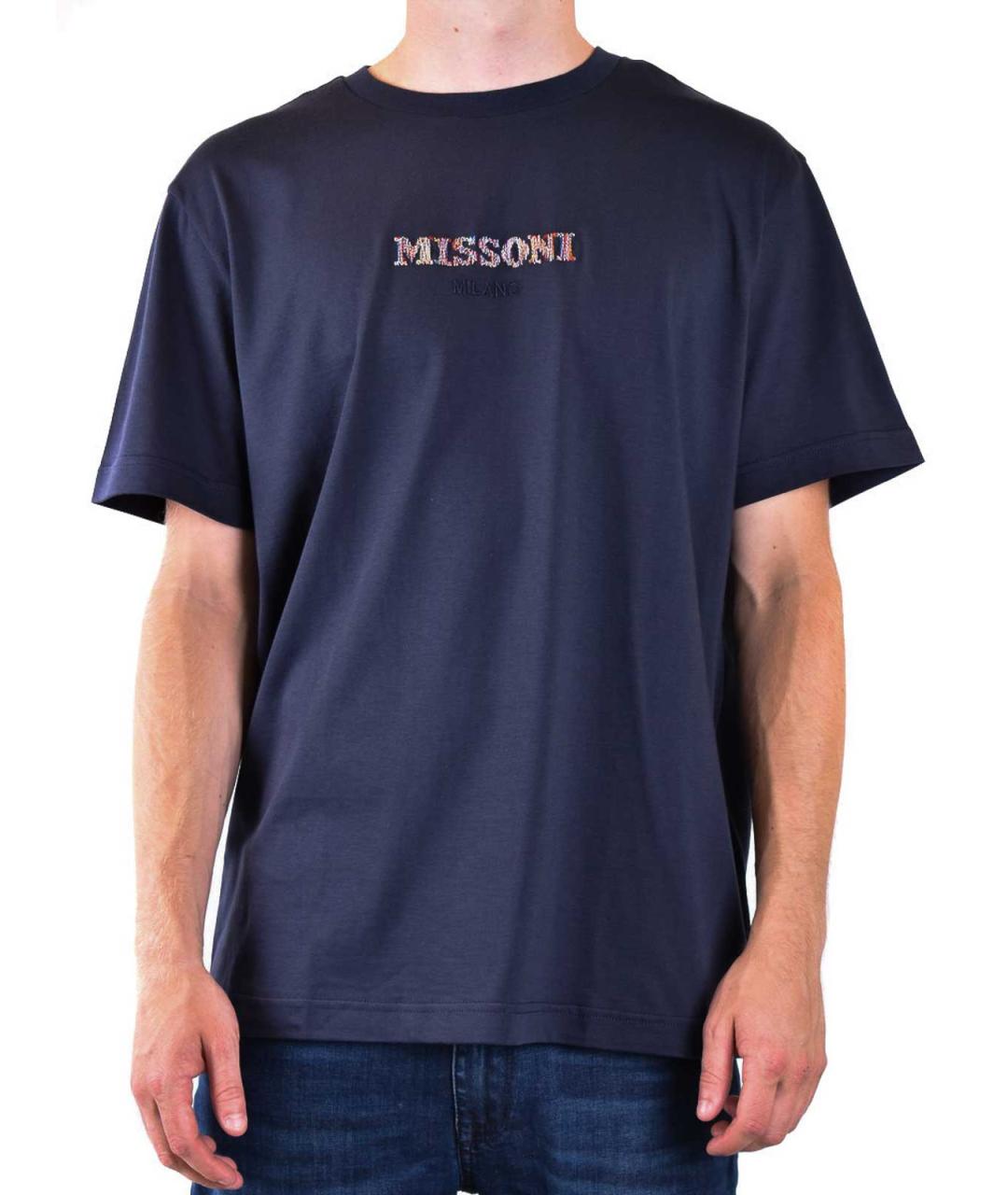 MISSONI Темно-синяя хлопковая футболка, фото 2