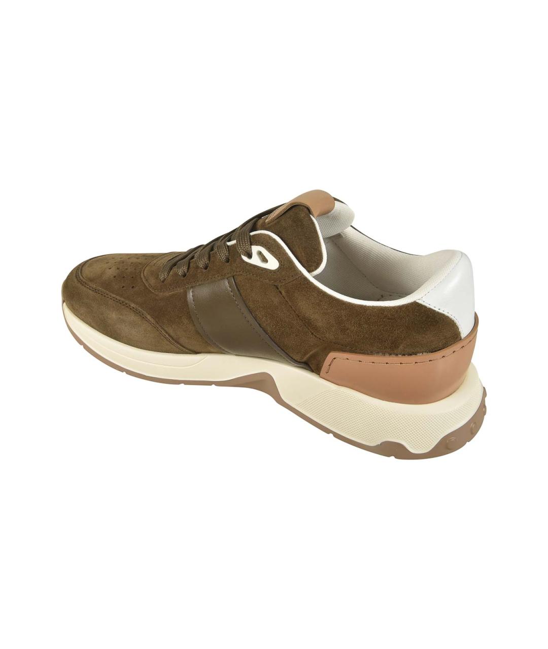 TOD'S Коричневые замшевые низкие кроссовки / кеды, фото 3