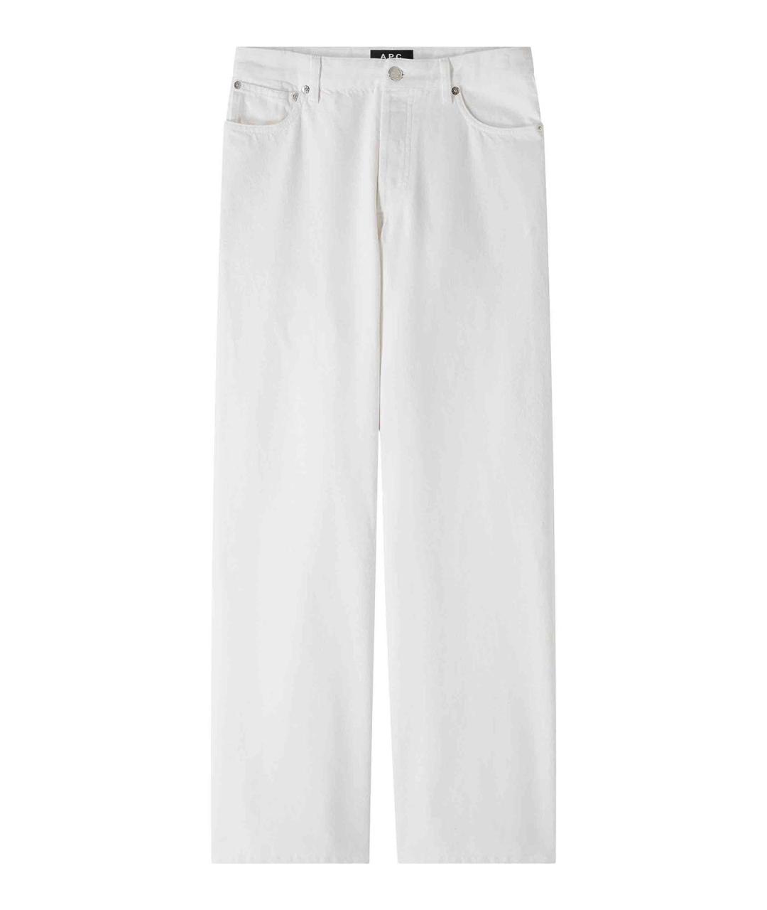 A.P.C. Белые хлопковые брюки широкие, фото 1
