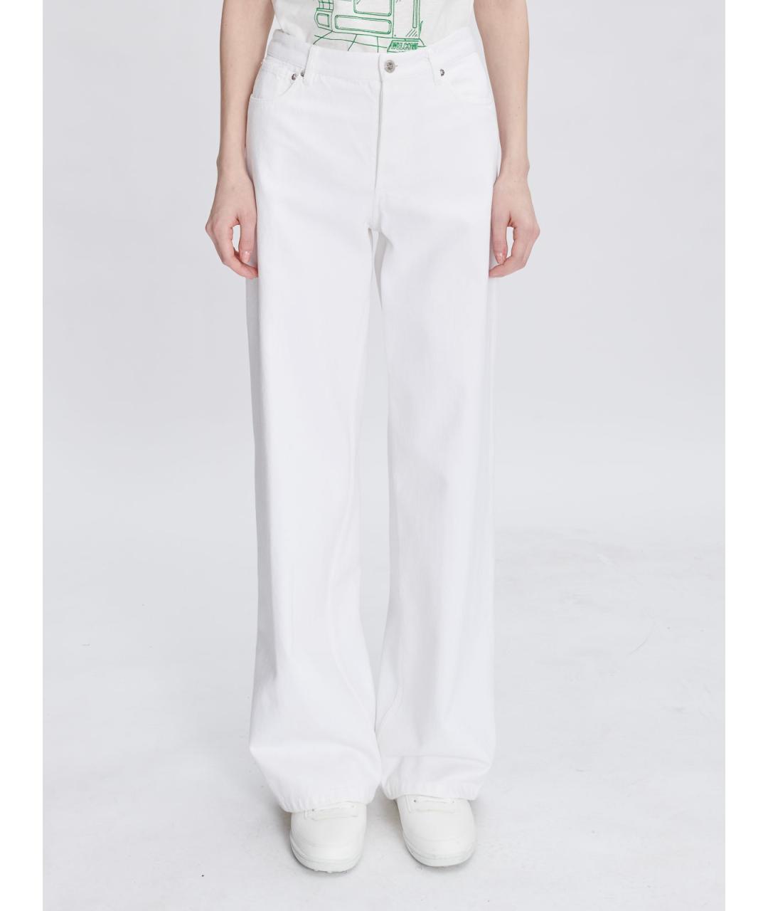 A.P.C. Белые хлопковые брюки широкие, фото 2