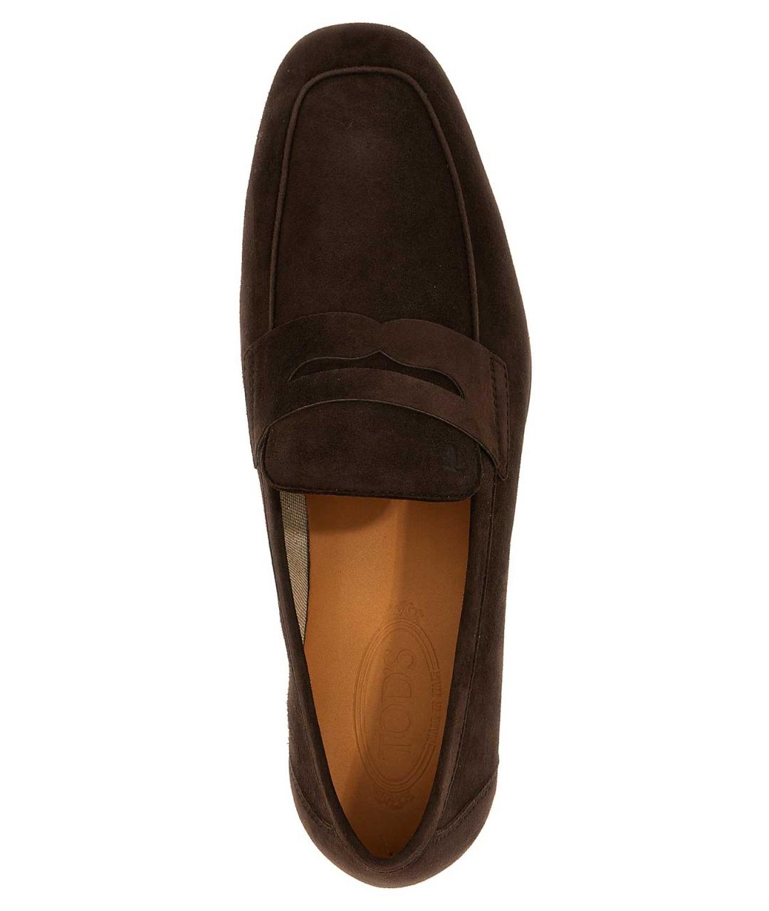 TOD'S Коричневые замшевые лоферы, фото 4