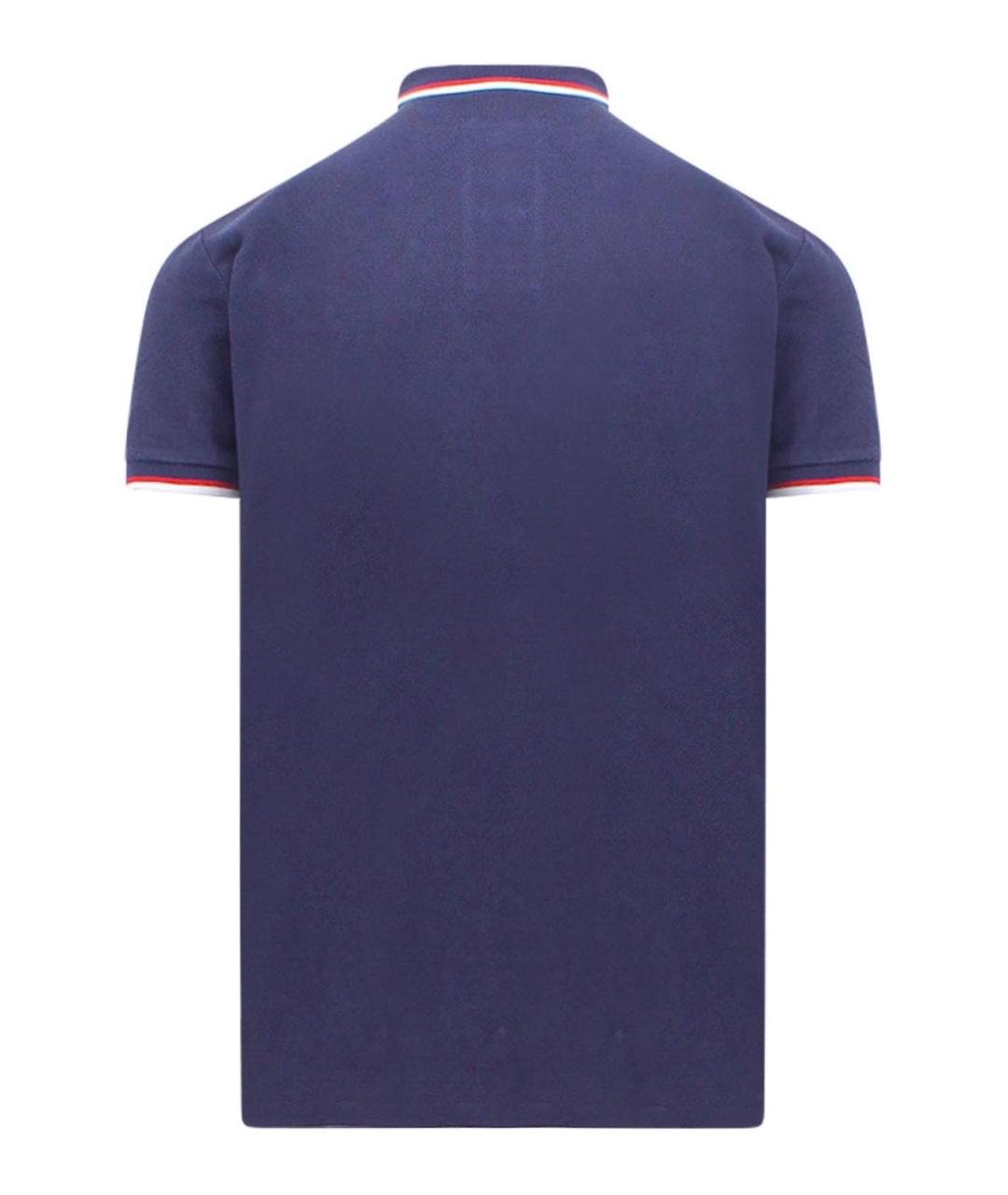 POLO RALPH LAUREN Синее хлопковое поло с коротким рукавом, фото 2