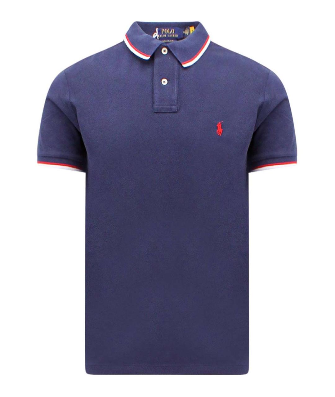 POLO RALPH LAUREN Синее хлопковое поло с коротким рукавом, фото 1
