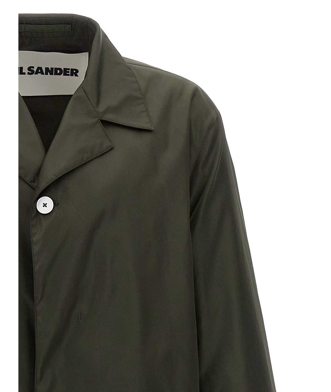 JIL SANDER Зеленый полиамидовый тренч / плащ, фото 3