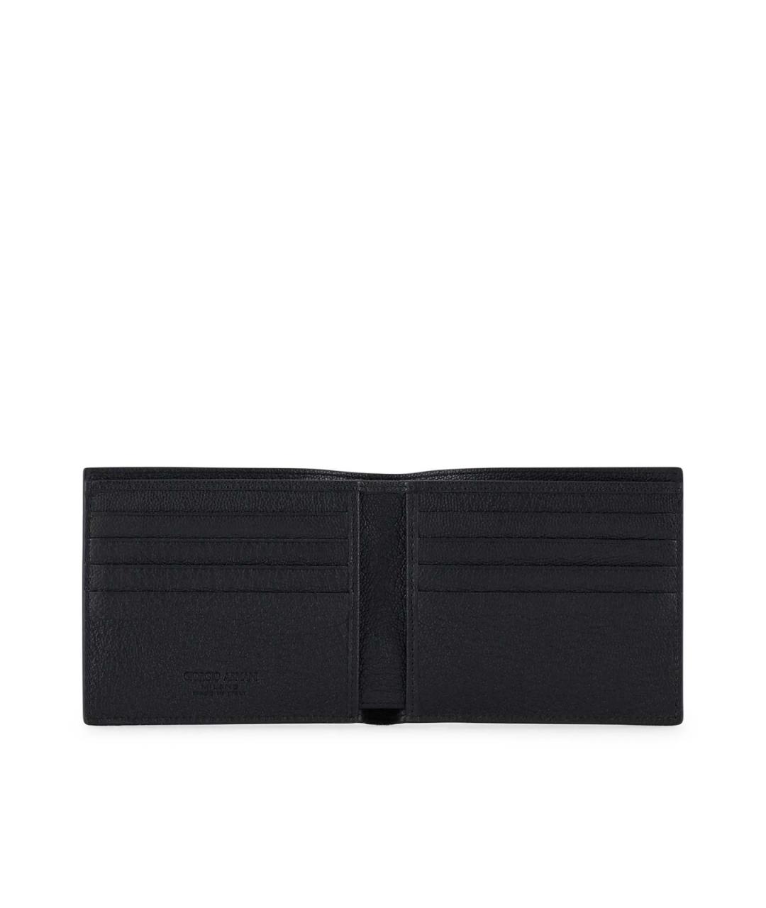 GIORGIO ARMANI Черный кожаный кошелек, фото 3