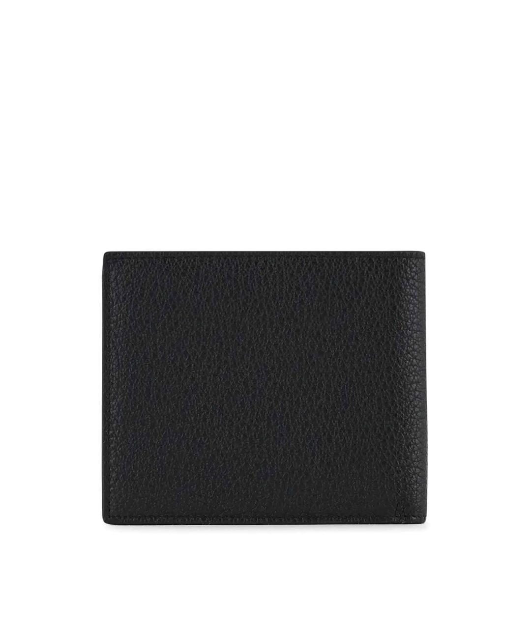 GIORGIO ARMANI Черный кожаный кошелек, фото 2