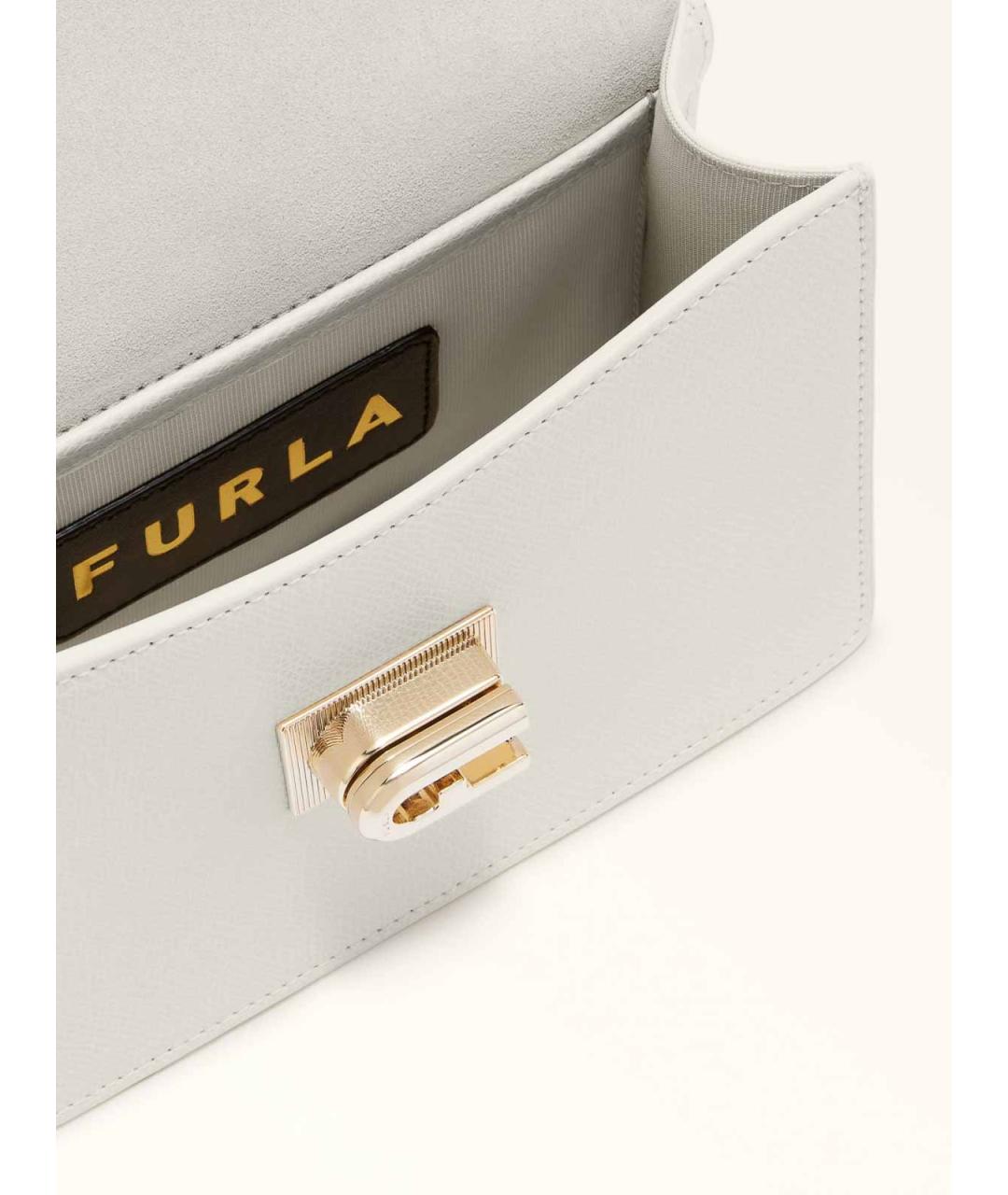 FURLA Белая кожаная сумка через плечо, фото 5