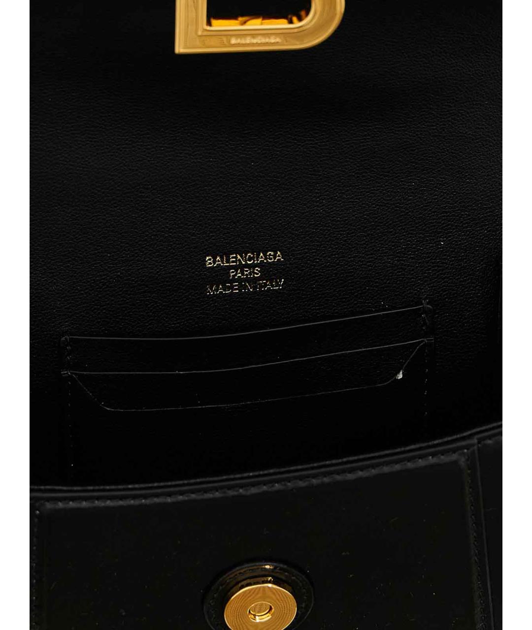 BALENCIAGA Черная кожаная сумка через плечо, фото 4