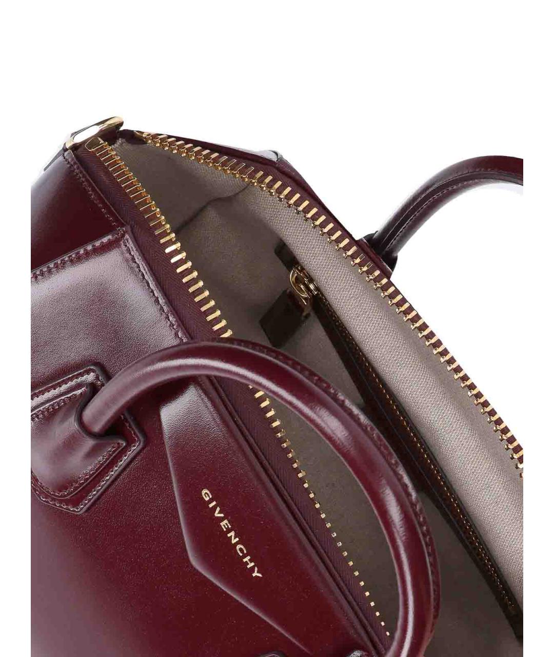 GIVENCHY Бордовая кожаная сумка тоут, фото 4
