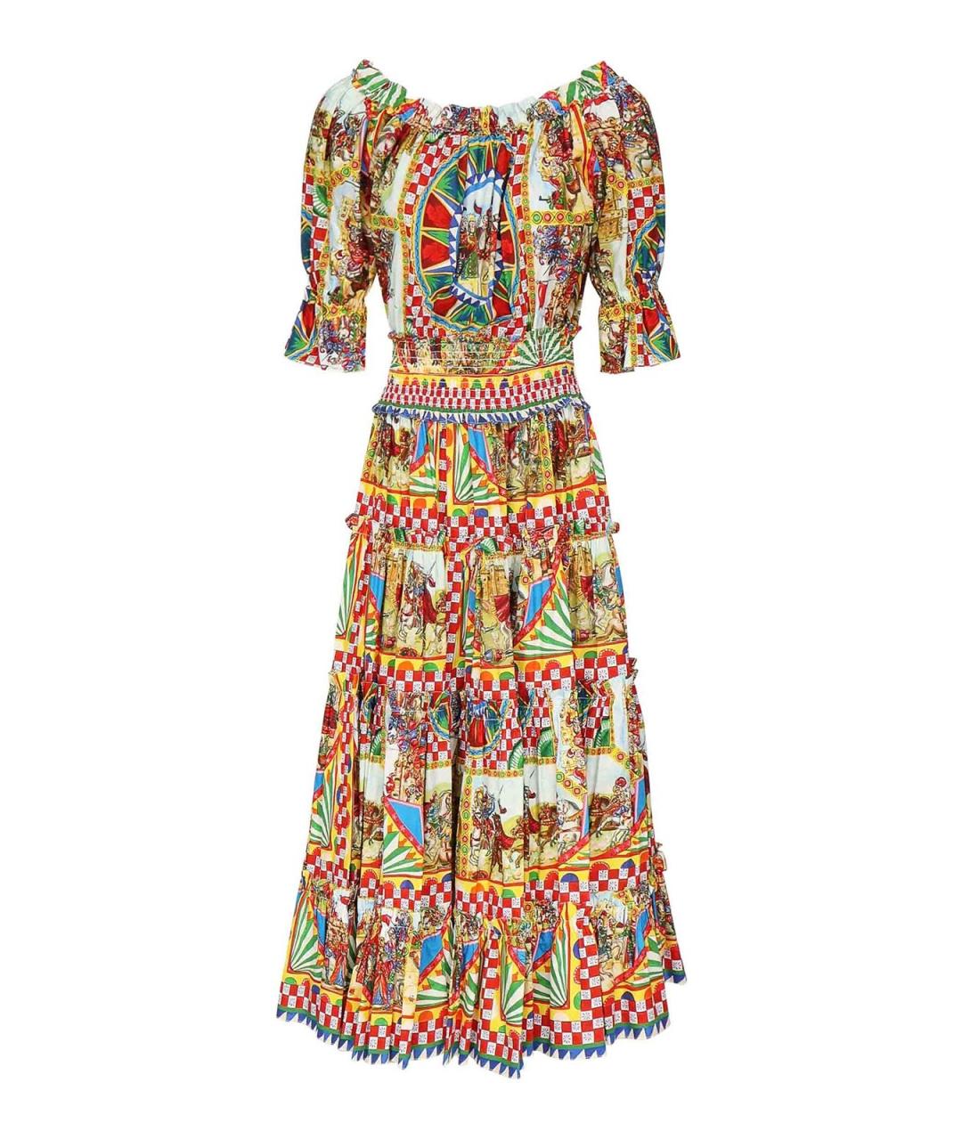 DOLCE&GABBANA Мульти хлопковое повседневное платье, фото 1