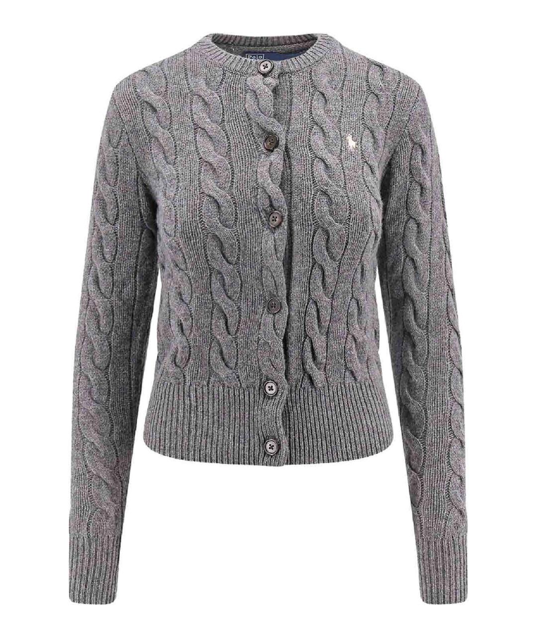POLO RALPH LAUREN Серый шерстяной кардиган, фото 1