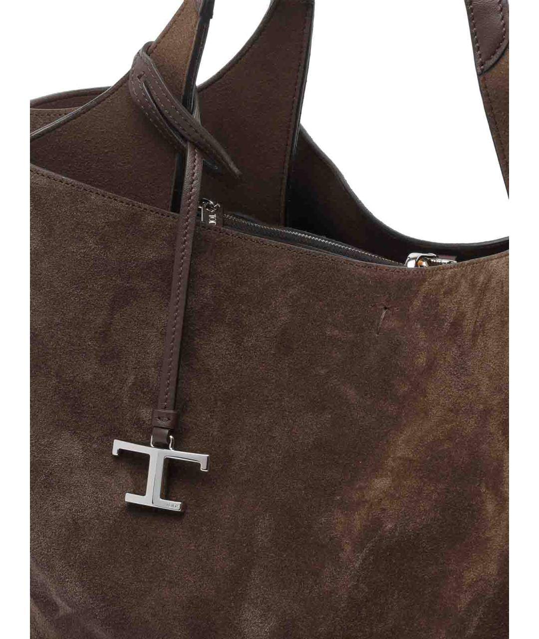 TOD'S Коричневая замшевая сумка тоут, фото 4