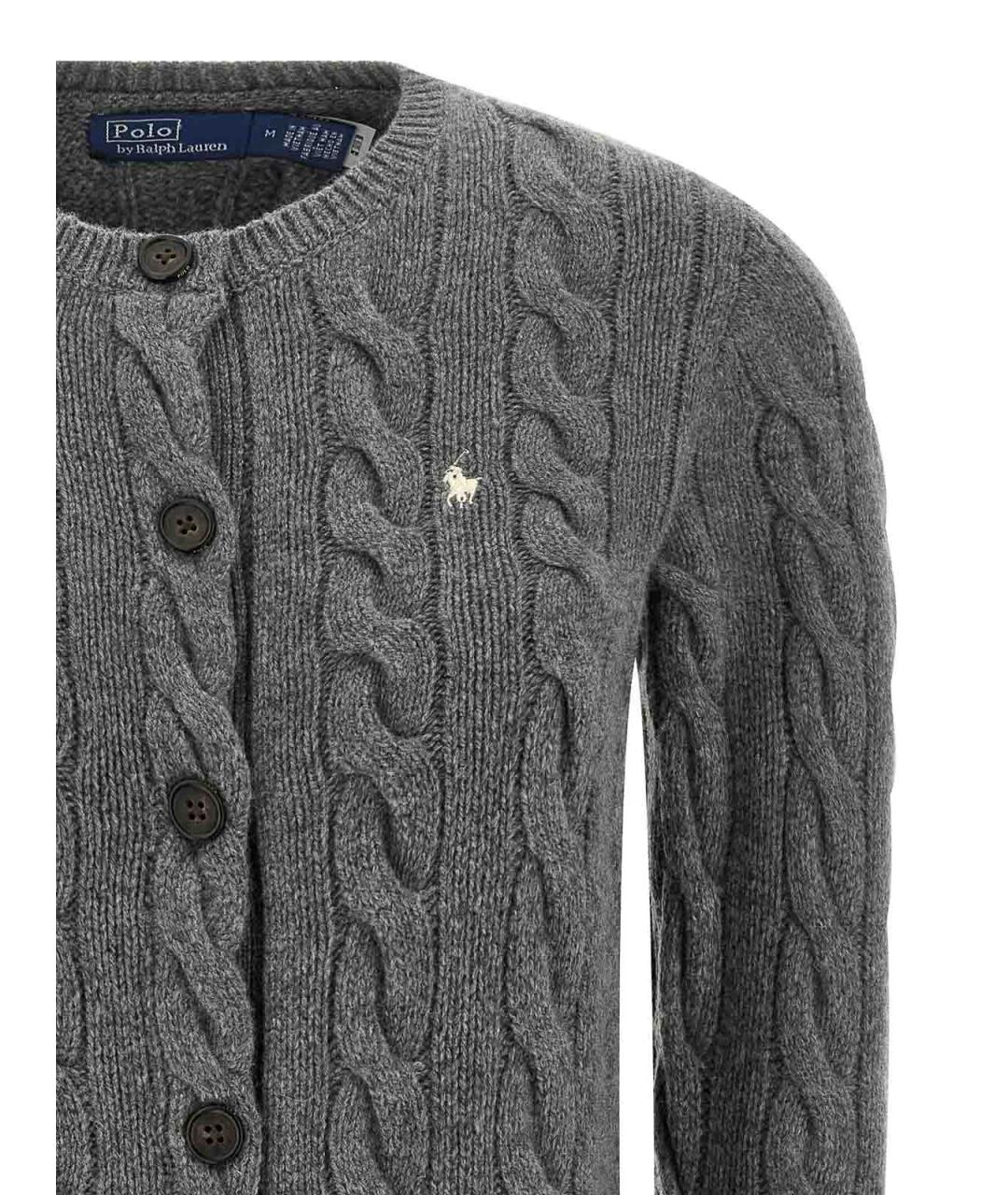 POLO RALPH LAUREN Серый кашемировый кардиган, фото 3