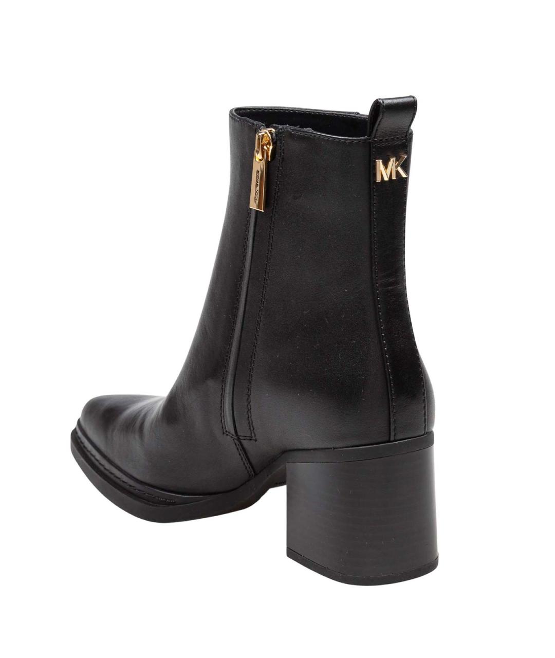 MICHAEL KORS Черные кожаные ботильоны, фото 3