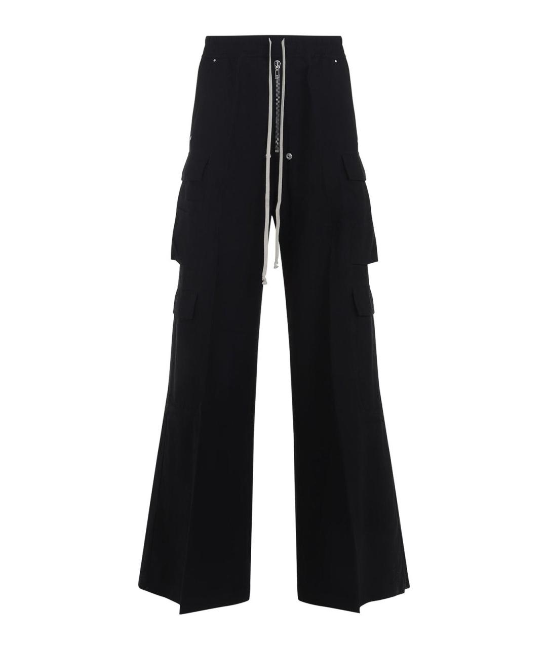 RICK OWENS Черные хлопковые повседневные брюки, фото 1