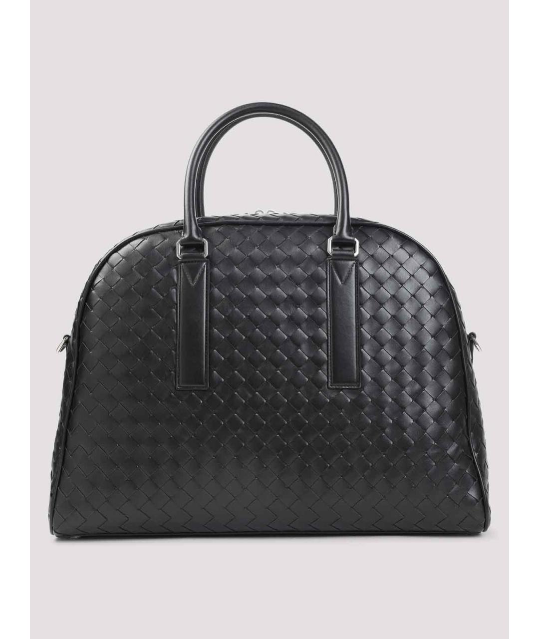 BOTTEGA VENETA Черная кожаная сумка тоут, фото 2