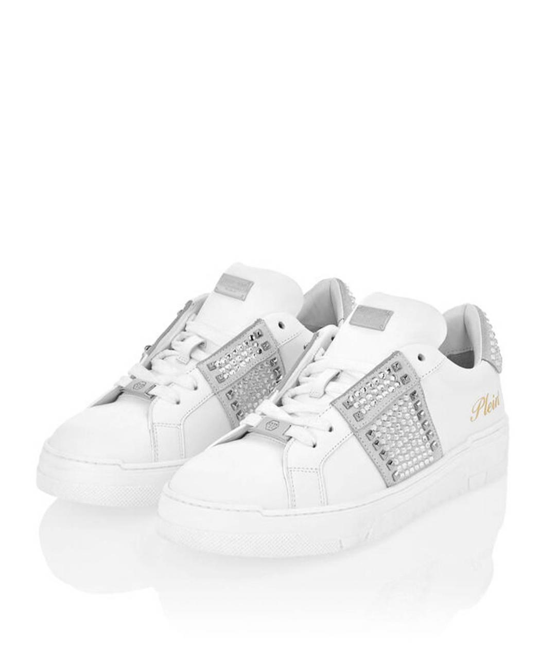 PHILIPP PLEIN Белые кожаные кроссовки, фото 5