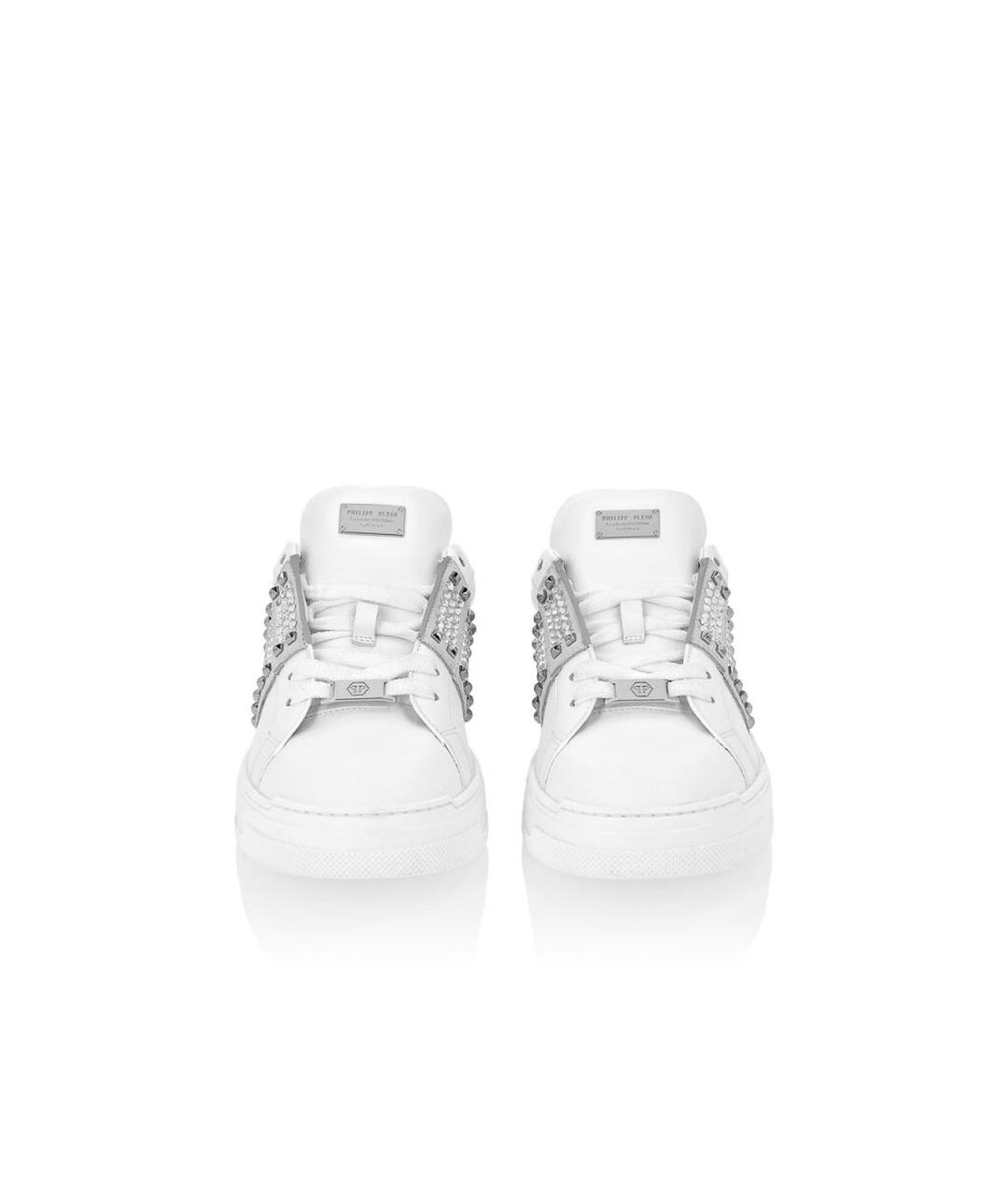 PHILIPP PLEIN Белые кожаные кроссовки, фото 3