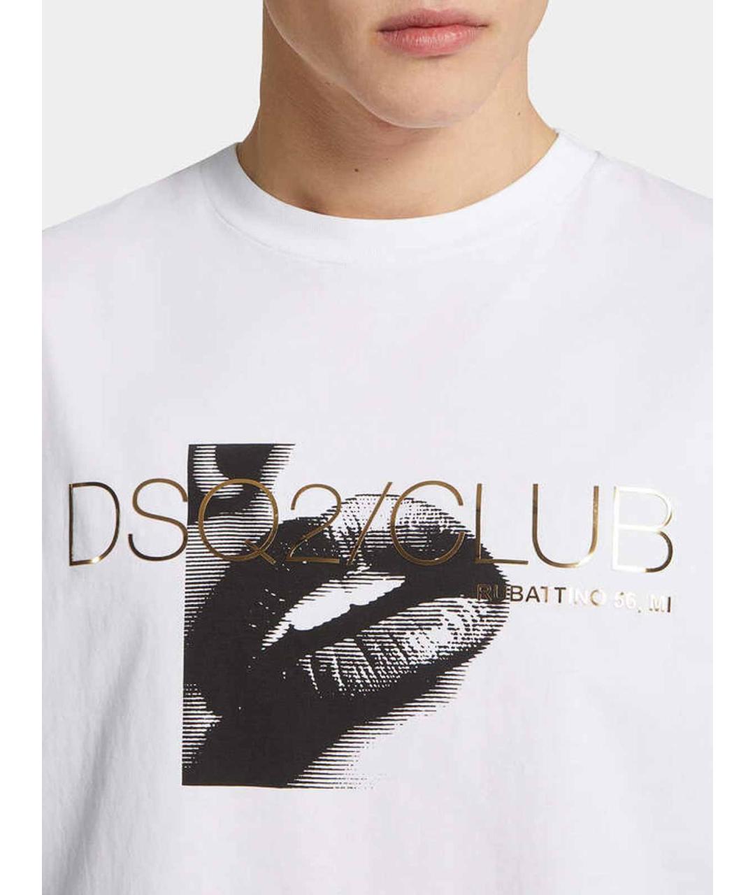 DSQUARED2 Белая хлопковая футболка, фото 4