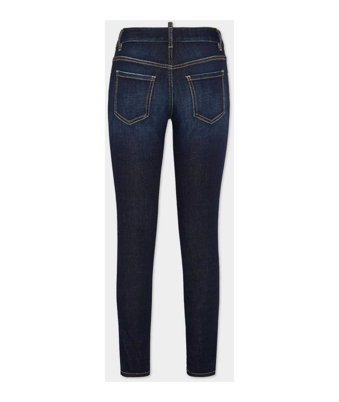 DSQUARED2 Синие хлопковые джинсы слим, фото 2