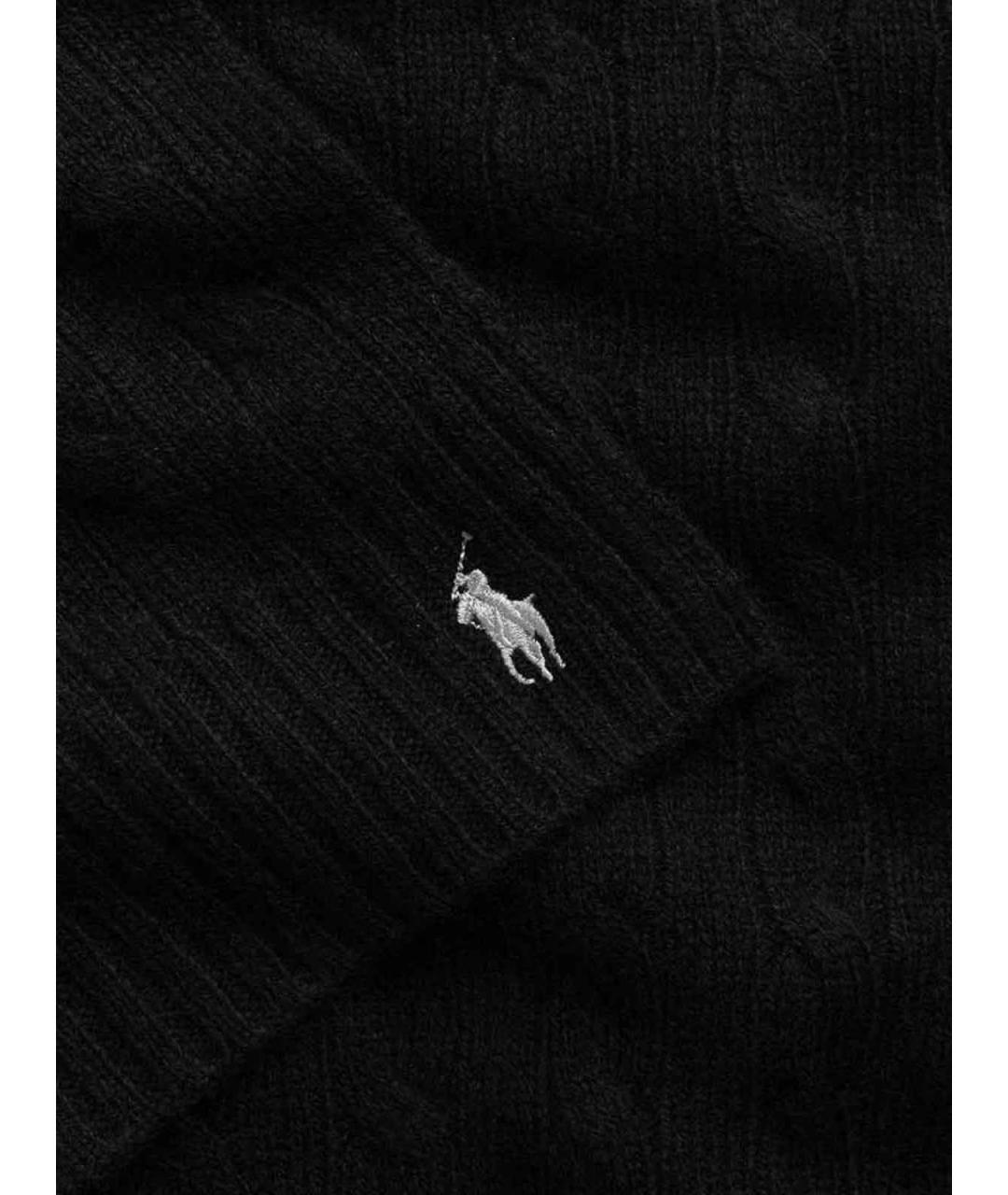POLO RALPH LAUREN Черный шерстяной шарф, фото 3