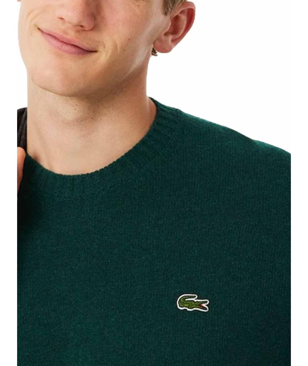 LACOSTE Зеленый шерстяной джемпер / свитер, фото 5