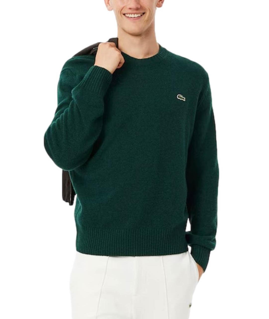 LACOSTE Зеленый шерстяной джемпер / свитер, фото 3