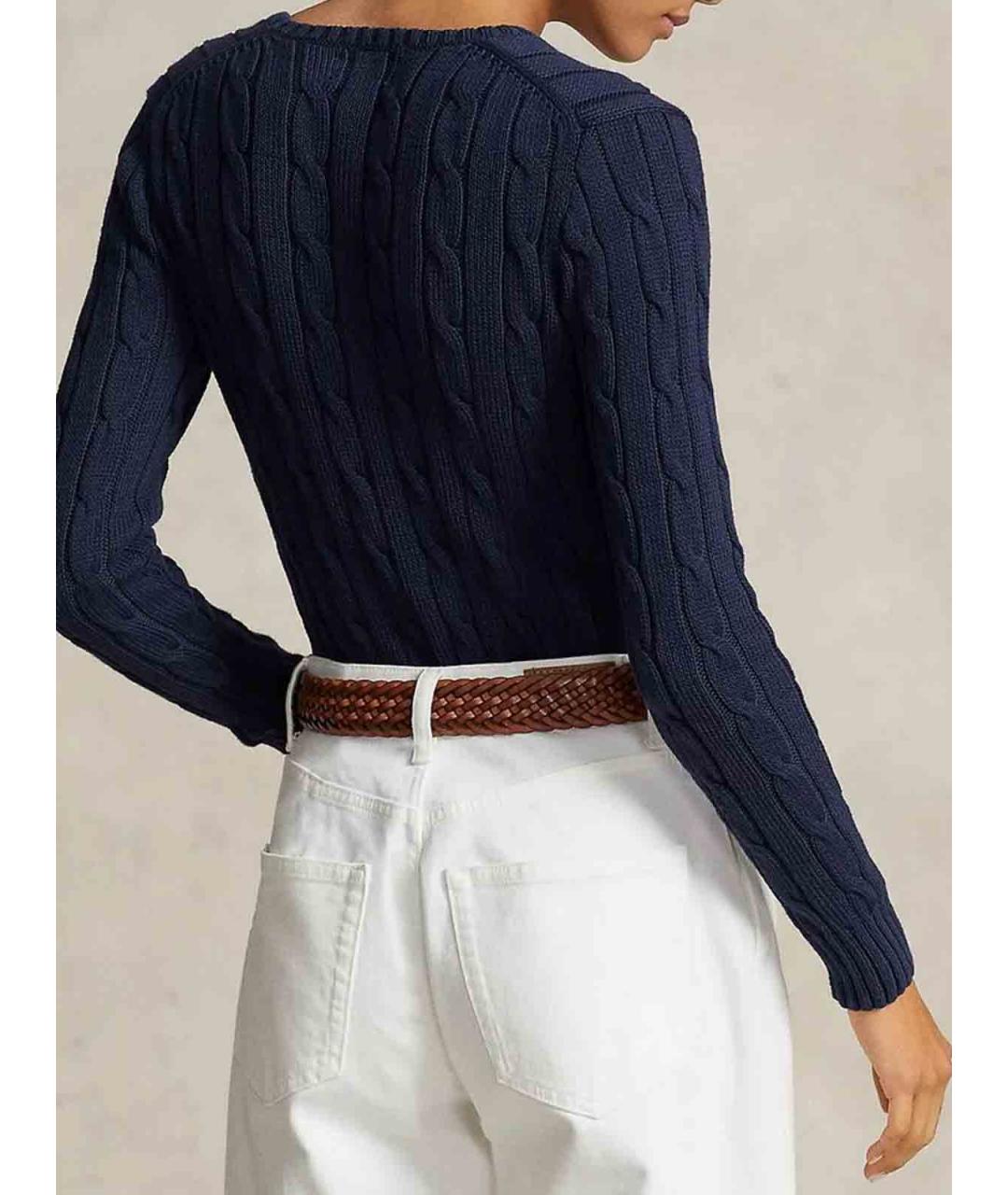 POLO RALPH LAUREN Темно-синий хлопковый джемпер / свитер, фото 3