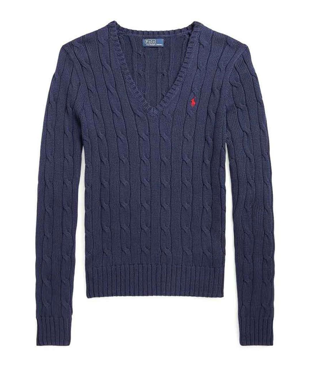 POLO RALPH LAUREN Темно-синий хлопковый джемпер / свитер, фото 1