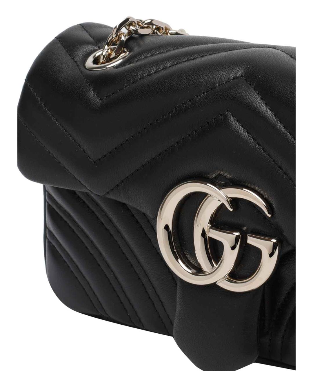 GUCCI Черная кожаная сумка через плечо, фото 4