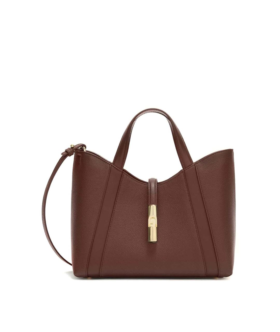 FURLA Коричневая кожаная сумка тоут, фото 1