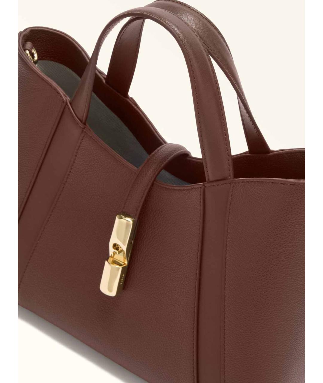 FURLA Коричневая кожаная сумка тоут, фото 2