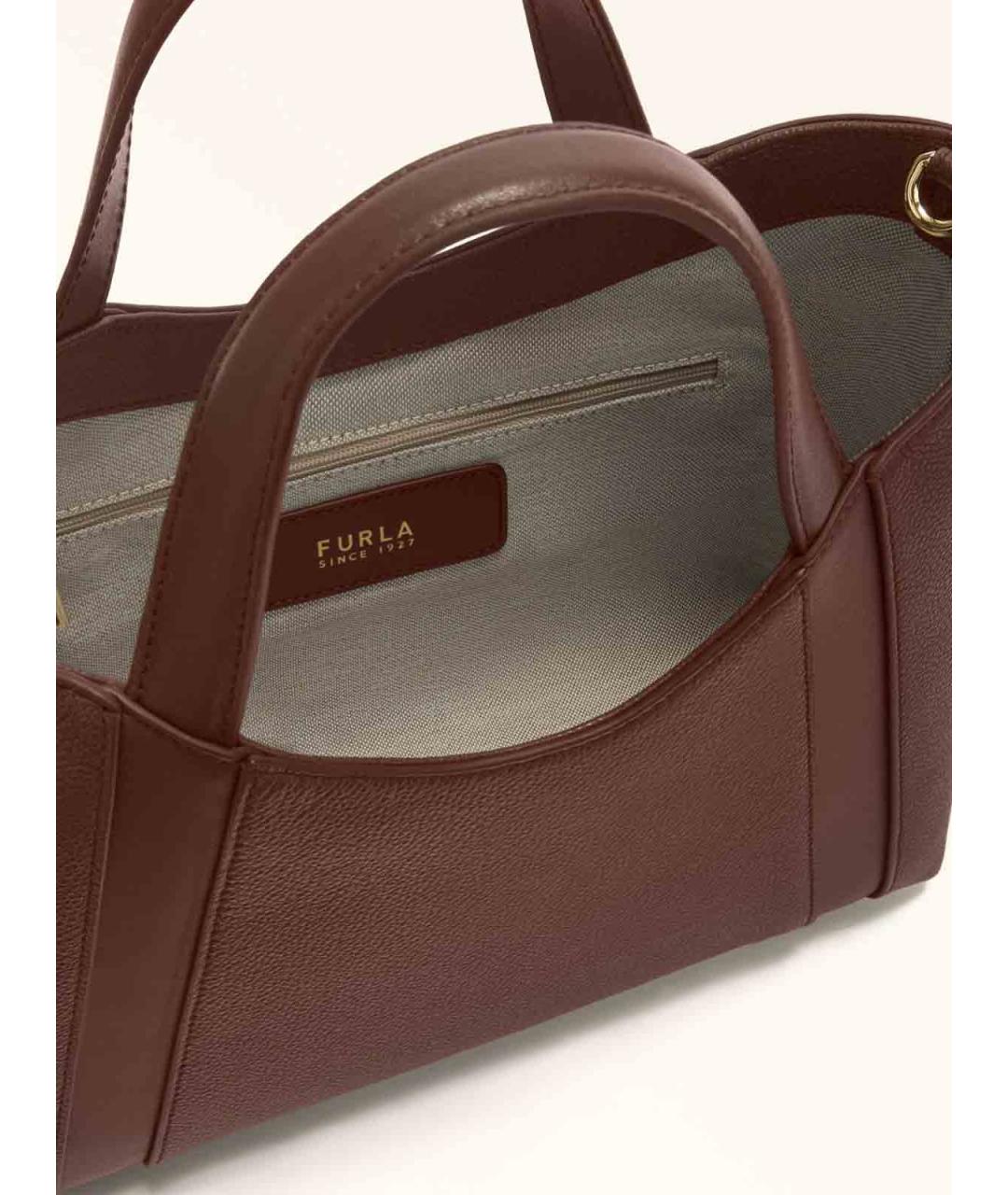 FURLA Коричневая кожаная сумка тоут, фото 5