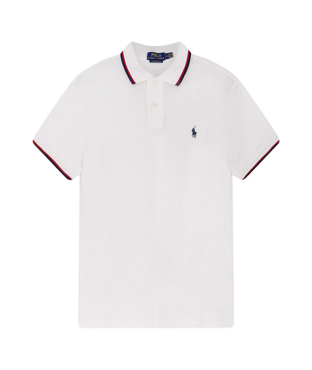 POLO RALPH LAUREN Белое хлопковое поло с коротким рукавом, фото 1