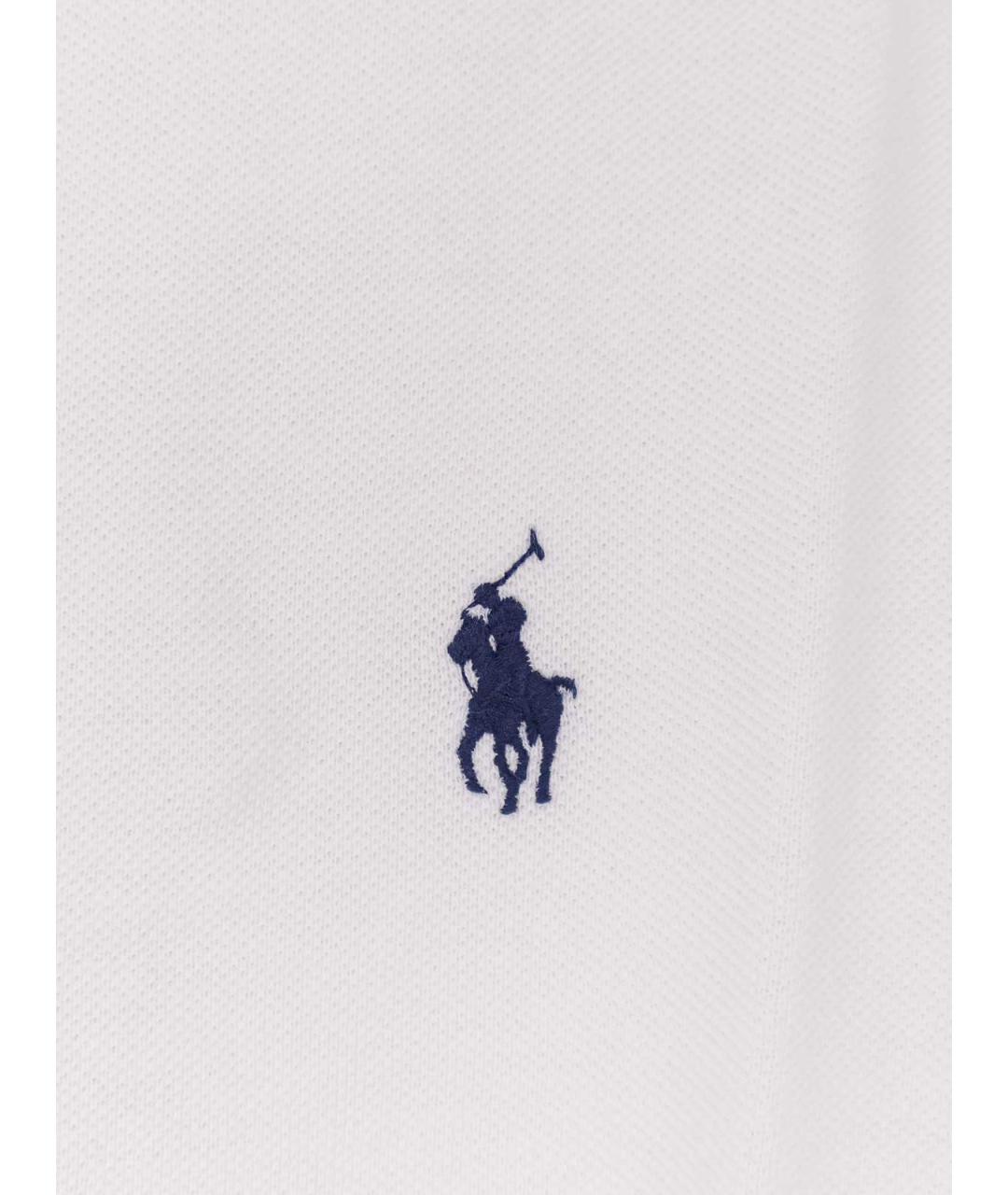 POLO RALPH LAUREN Белое хлопковое поло с коротким рукавом, фото 3