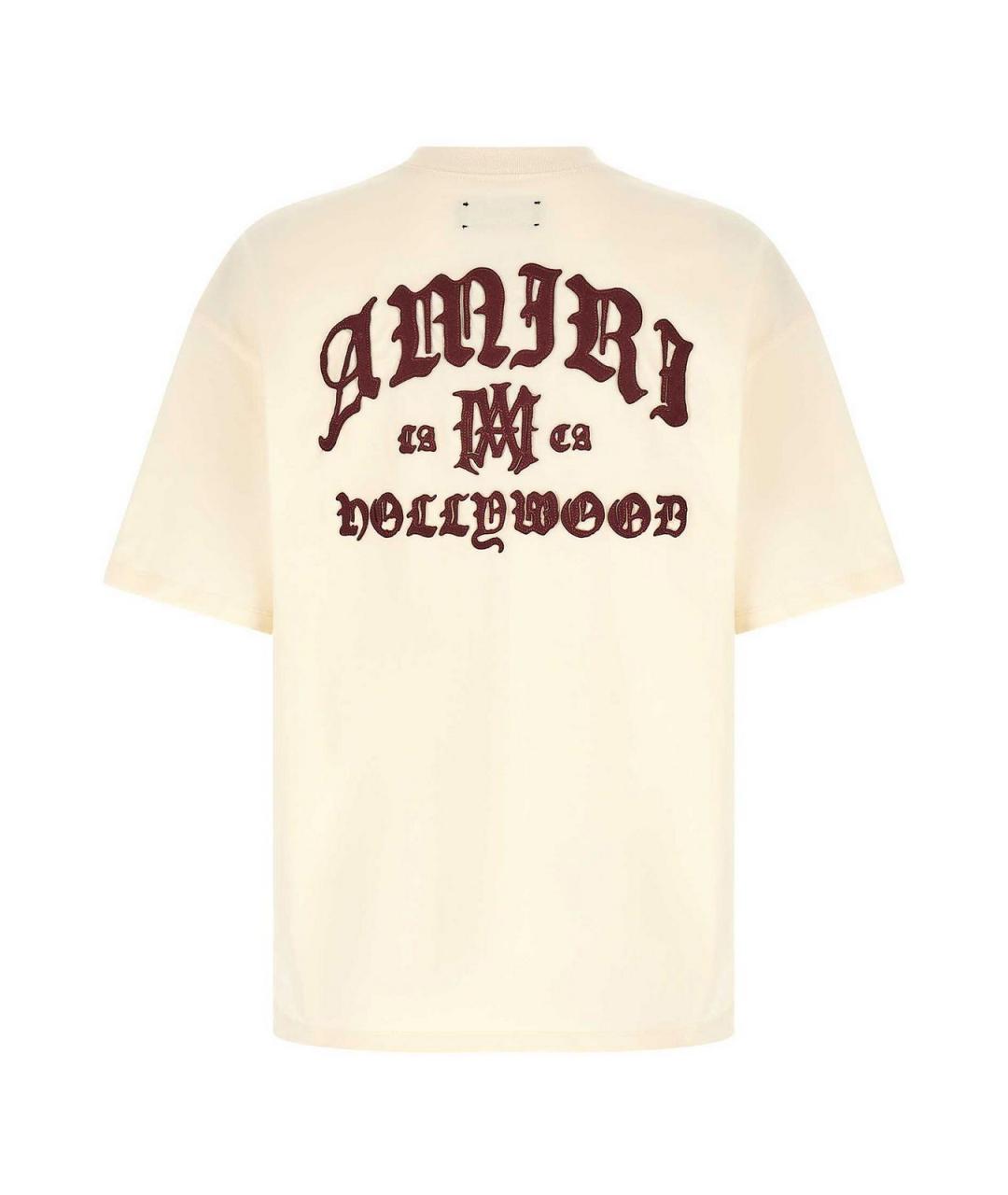 AMIRI Бежевая хлопковая футболка, фото 2