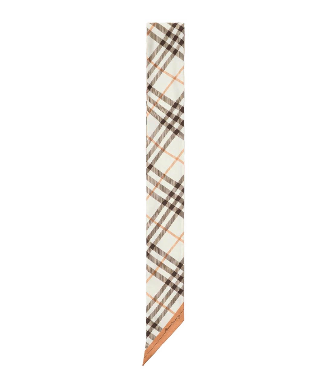 BURBERRY Бежевый шелковый шарф, фото 4