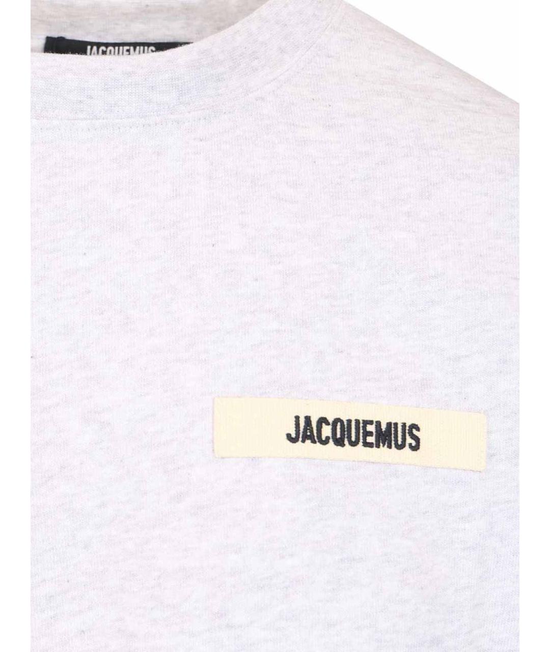 JACQUEMUS Серая хлопковая футболка, фото 3