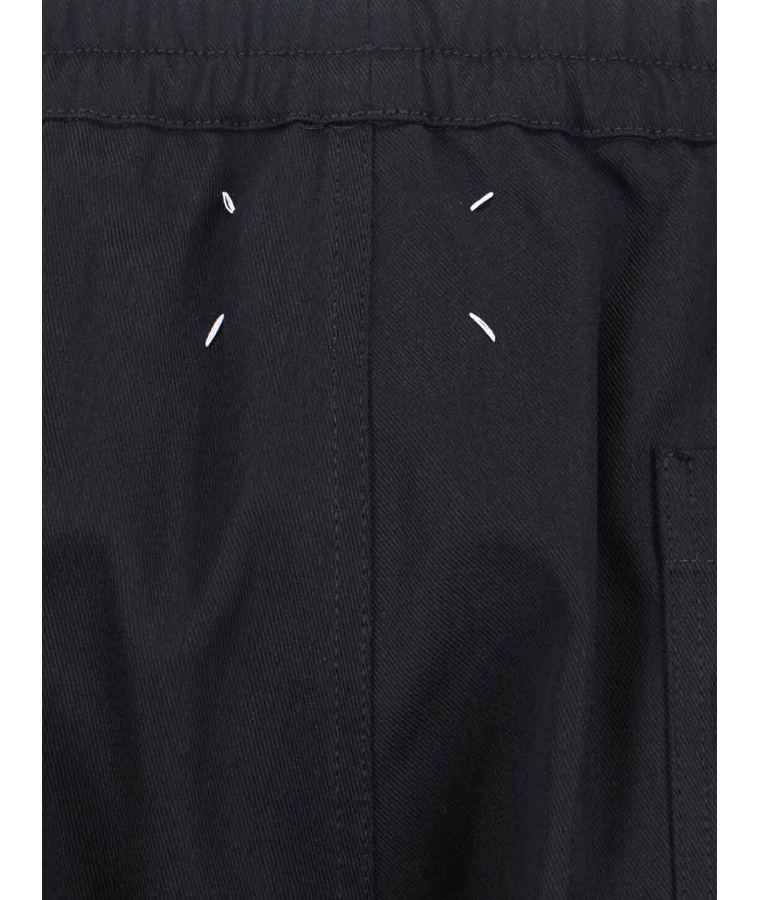 MAISON MARGIELA Черные хлопковые повседневные брюки, фото 4