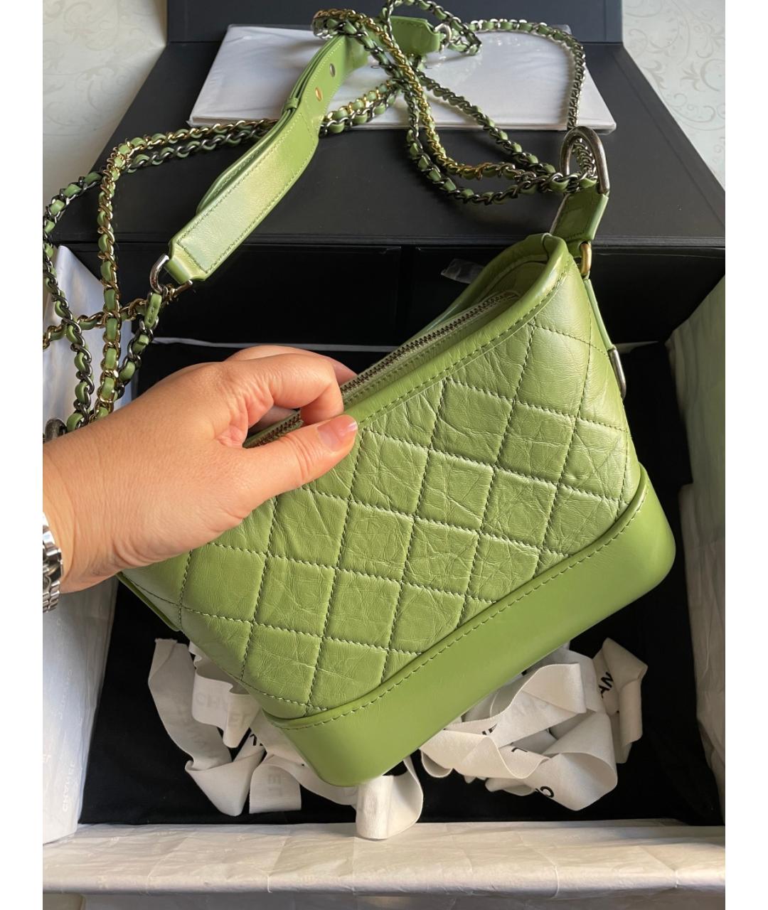 CHANEL Зеленая кожаная сумка через плечо, фото 3