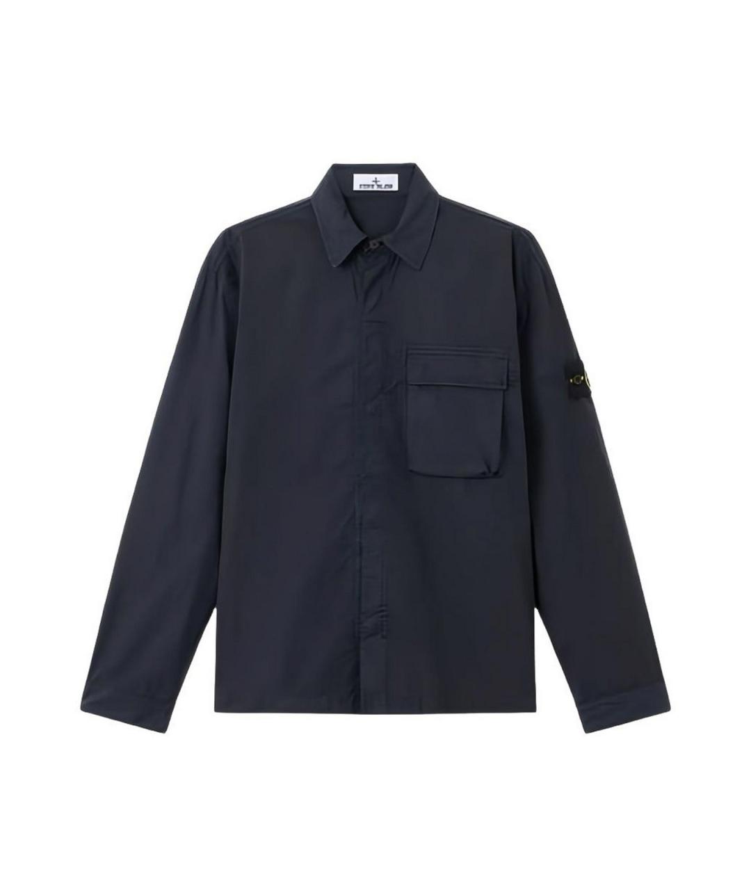 STONE ISLAND Темно-синяя хлопковая куртка, фото 1