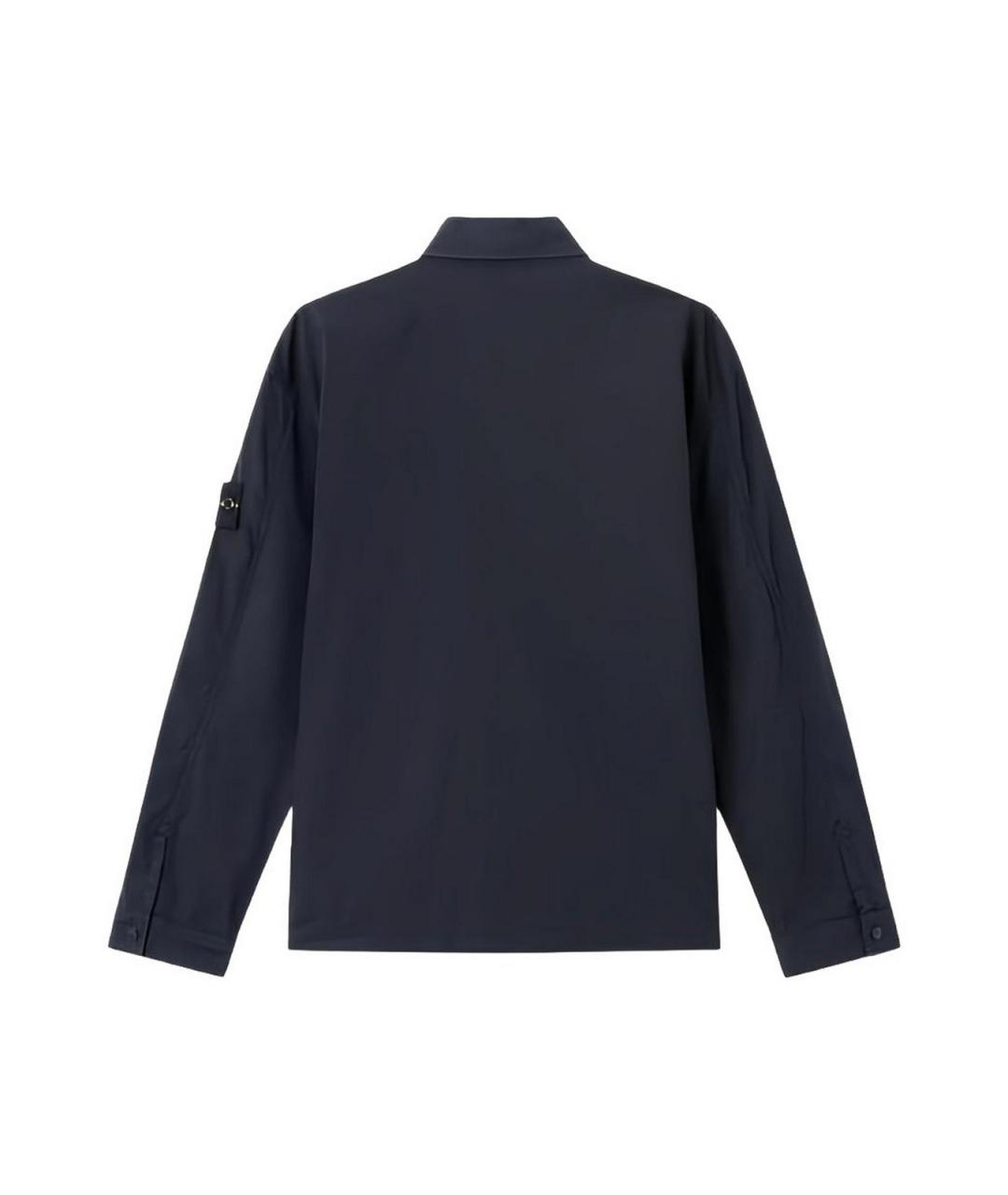 STONE ISLAND Темно-синяя хлопковая куртка, фото 2