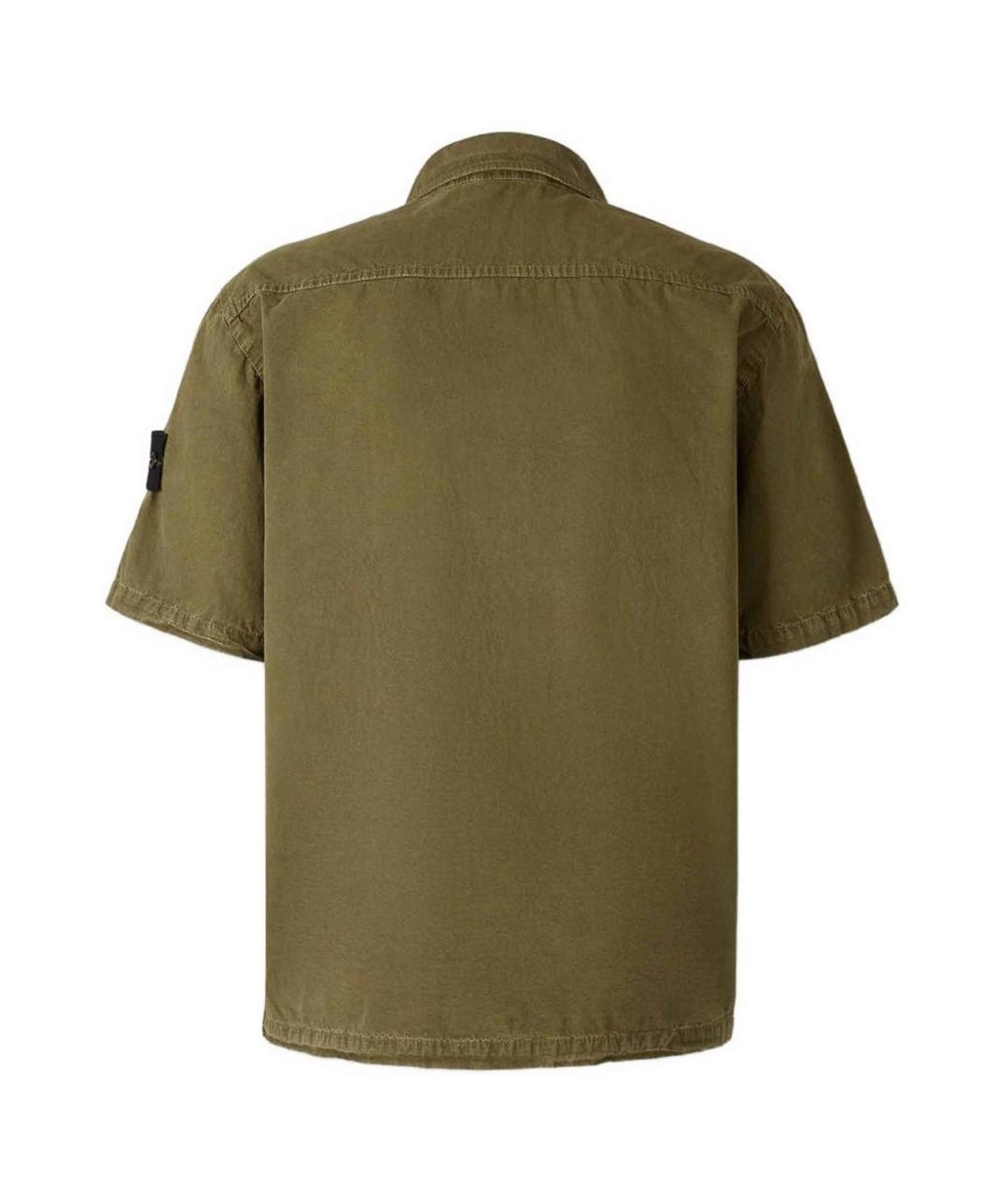 STONE ISLAND Зеленая хлопковая кэжуал рубашка, фото 2
