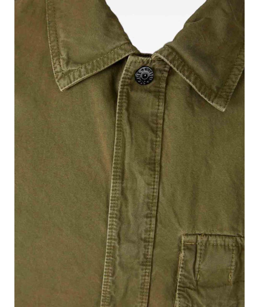 STONE ISLAND Зеленая хлопковая кэжуал рубашка, фото 4