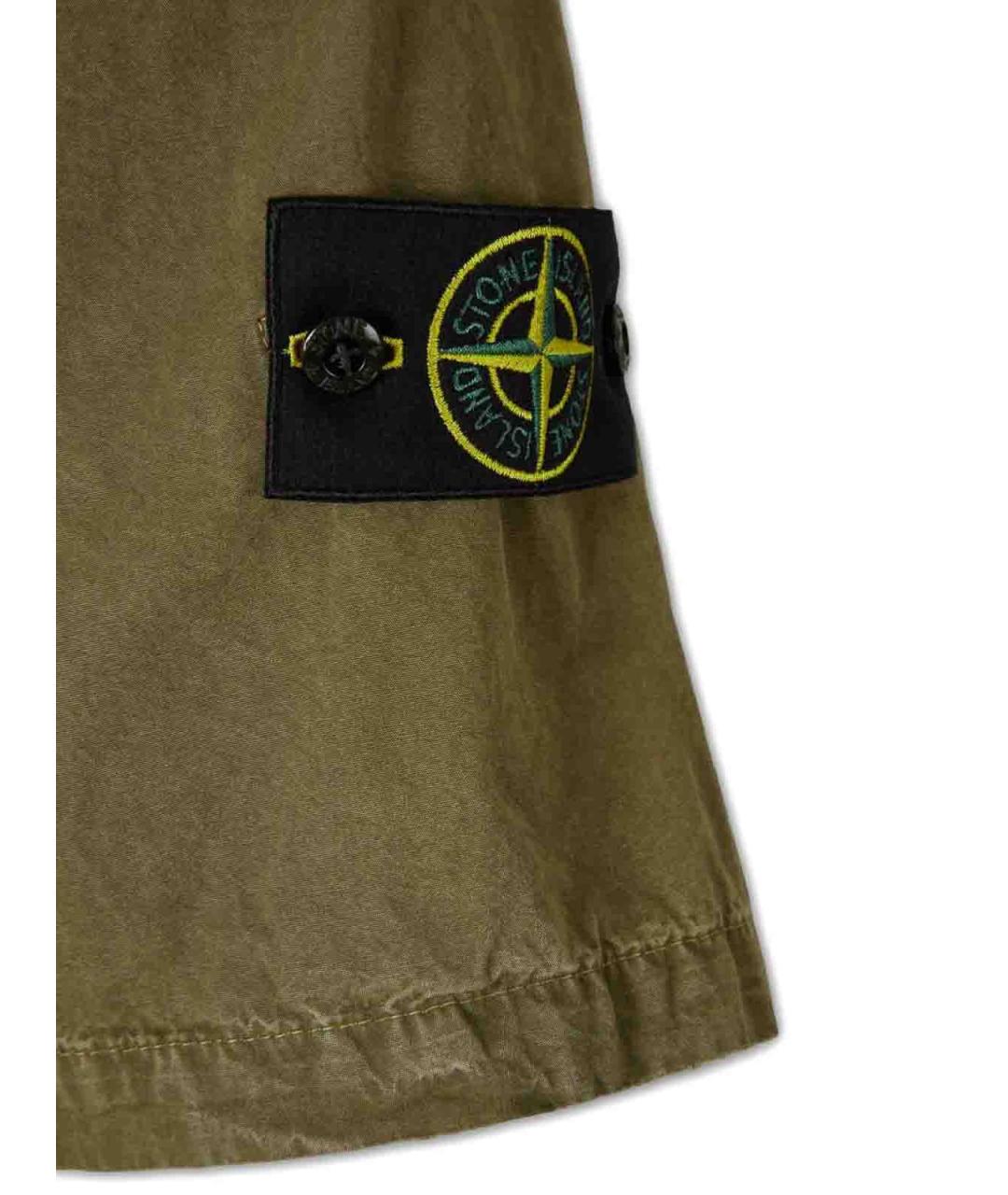 STONE ISLAND Зеленая хлопковая кэжуал рубашка, фото 3