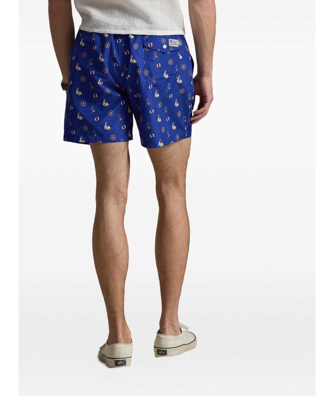 POLO RALPH LAUREN Синие полиэстеровые шорты, фото 4