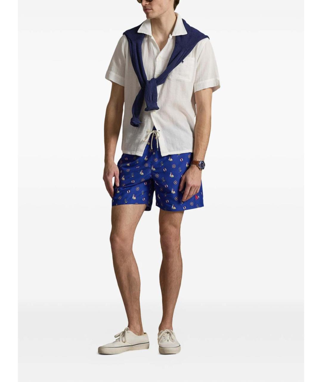 POLO RALPH LAUREN Синие полиэстеровые шорты, фото 2
