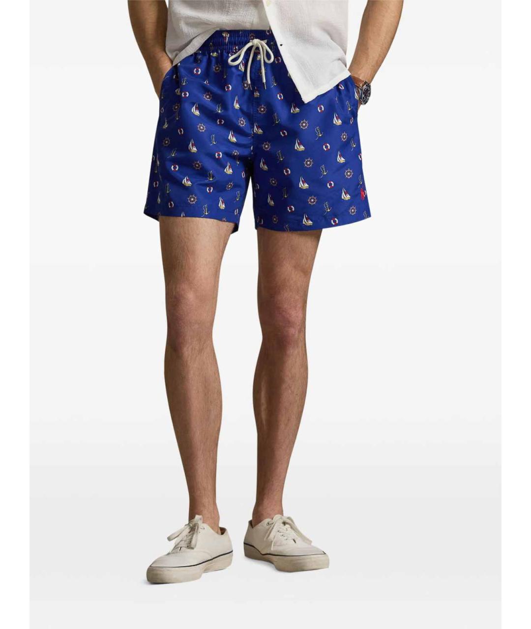 POLO RALPH LAUREN Синие полиэстеровые шорты, фото 3