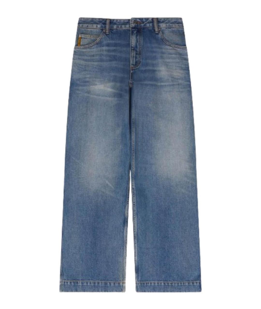 EMPORIO ARMANI Синие хлопковые прямые джинсы, фото 1